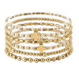 109625, CROSS ACCENT MULTI LAYERED BEADED STRETCH BRACELET