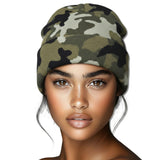 109629, CAMOUFLAGE PRINT SOFT BEANIE HAT