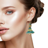109637, CHRISTMAS TREE GLITTER ACRYLIC EARRING