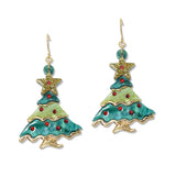109637, CHRISTMAS TREE GLITTER ACRYLIC EARRING