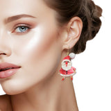 109638, CHRISTMAS SANTA GLITTER ACRYLIC EARRING