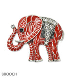 109640, ELEPHANT ENAMEL RHINESTONE BROOCH PIN