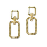 109644, RECTANGULAR GEOMETRIC TEXTURED EARRING