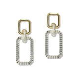 109644, RECTANGULAR GEOMETRIC TEXTURED EARRING