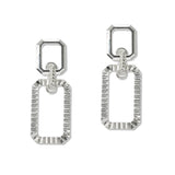 109644, RECTANGULAR GEOMETRIC TEXTURED EARRING