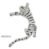 109646, OVERSIZED RHINESTONE TIGER OVER THE SHOULDER BROOCH