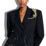 109647, OVERSIZED RHINESTONE TIGER OVER THE SHOULDER BROOCH