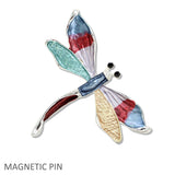 109648, DRAGONFLY ENAMEL MAGNETIC BROOCH PIN