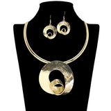 109650, VINTAGE SWIRL METAL STATEMENT CHOKER NECKLACE