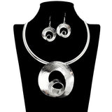 109650, VINTAGE SWIRL METAL STATEMENT CHOKER NECKLACE