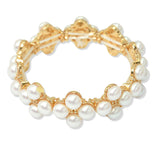 109651, PEARL CLOVER MOTIF STRETCH BRACELET