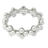 109651, PEARL CLOVER MOTIF STRETCH BRACELET