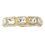 109653, RECTANGULAR GEOMETRIC RHINESTONE STRETCH BRACELET