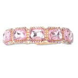 109653, RECTANGULAR GEOMETRIC RHINESTONE STRETCH BRACELET