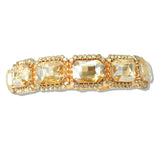 109653, RECTANGULAR GEOMETRIC RHINESTONE STRETCH BRACELET