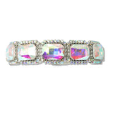 109653, RECTANGULAR GEOMETRIC RHINESTONE STRETCH BRACELET