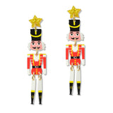 109656, CHRISTMAS ACRYLIC NUTCRACKER SOLDIER EARRING