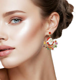 109660, CHRISTMAS ENAMEL SANTA CLAUS EARRING