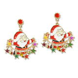 109660, CHRISTMAS ENAMEL SANTA CLAUS EARRING