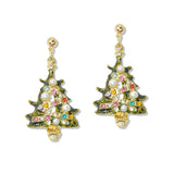 109663, CHRISTMAS TREE PEARL RHINESTONE EARRING