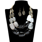 109674, RESIN ACRYLIC CHUNKY BEADED STATEMENT NECKLACE