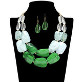 109674, RESIN ACRYLIC CHUNKY BEADED STATEMENT NECKLACE