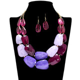 109674, RESIN ACRYLIC CHUNKY BEADED STATEMENT NECKLACE