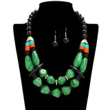 109675, RESIN ACRYLIC BEADED STATEMENT NECKLACE
