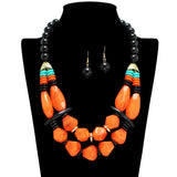 109675, RESIN ACRYLIC BEADED STATEMENT NECKLACE