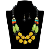 109675, RESIN ACRYLIC BEADED STATEMENT NECKLACE