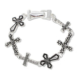 109680, VINTAGE MULTI CROSS MAGNETIC CLOSURE BRACELET