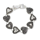 109681, VINTAGE FILIGREE MUTLI HEART MAGNETIC CLOSURE BRACELET