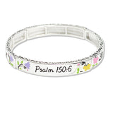 109689, PRIASE THE LORD PSALM 150 6 RELIGIOUS STRETCH BRACELET