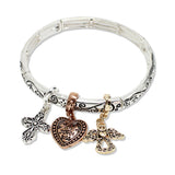 109697, JOHN 3 16 RELIGIOUS CHARMS STRETCH BRACELET