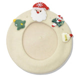 109702, CHRISTMAS THEMED SANTA TREE CANDY CANE BERET HAT