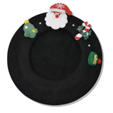 109702, CHRISTMAS THEMED SANTA TREE CANDY CANE BERET HAT