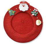 109702, CHRISTMAS THEMED SANTA TREE CANDY CANE BERET HAT