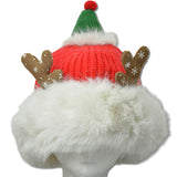 109703, CHRISTMAS REINDEER KNIT BEANIE FAUX FUR TRIM
