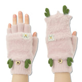 109706, CHRISTMAS REINDEER SOFT FUZZY FUR CONVERTIBLE FINGERLESS GLOVES