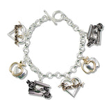 109710, TEACHER THEMED MULTI CHARM TOGGLE BRACELET