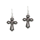 109712, DAINTY VINTAGE CROSS DANGLE EARRING