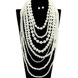 109718, LONG PEARL MULTI LAYERED NECKLACE