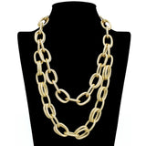 109721, DOUBLE LAYER CHUNKY CHAIN NECKLACE