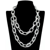 109721, DOUBLE LAYER CHUNKY CHAIN NECKLACE