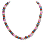 109730, NATURAL STONE ROUND BEADED NECKLACE