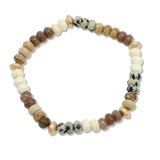109731, NATURAL STONE ROUND BEADED STRETCH BRACELET