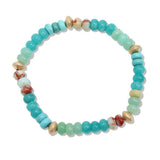 109731, NATURAL STONE ROUND BEADED STRETCH BRACELET