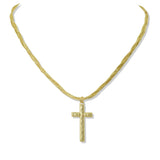 109733, TRUST ENGRAVED CROSS PENDANT NECKLACE