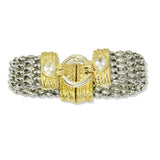 109741, 14K GOLD PLATED BOLD DESIGNER INSPIRED MAGNETIC CLOSURE BRACELET