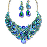 109745, GOLD TONE BUTTERFLY INSPIRED RHINESTONE EVENING NECKLACE SET